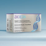 Box of BIOEON NAD Plus Boost 30 Suppositories on a gradient blue background